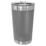Dark Gray with Silver Engraving 16 Oz Pint Tumbler - Laser Engraved Drinkware
