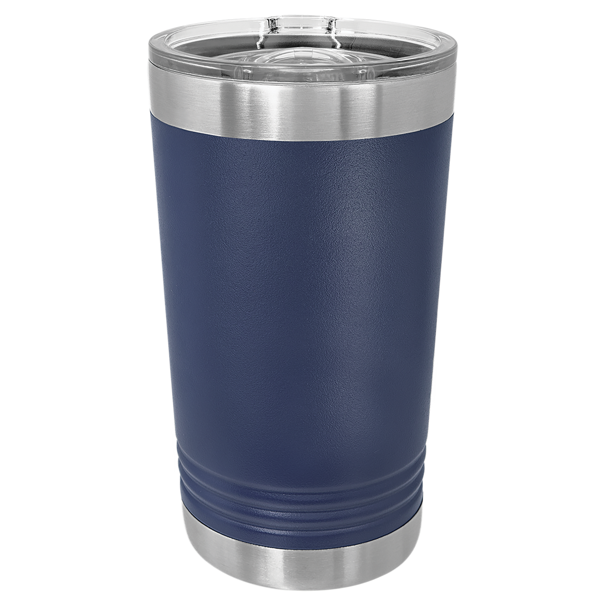 Navy Blue with Silver Engraving 16 Oz Pint Tumbler - Laser Engraved Drinkware
