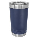 Navy Blue with Silver Engraving 16 Oz Pint Tumbler - Laser Engraved Drinkware