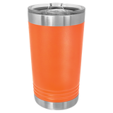 Orange with Silver Engraving 16 Oz Pint Tumbler - Laser Engraved Drinkware