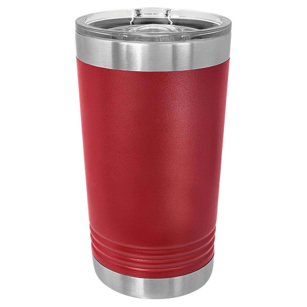 Maroon with Silver Engraving 16 Oz Pint Tumbler - Laser Engraved Drinkware