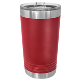 Maroon with Silver Engraving 16 Oz Pint Tumbler - Laser Engraved Drinkware
