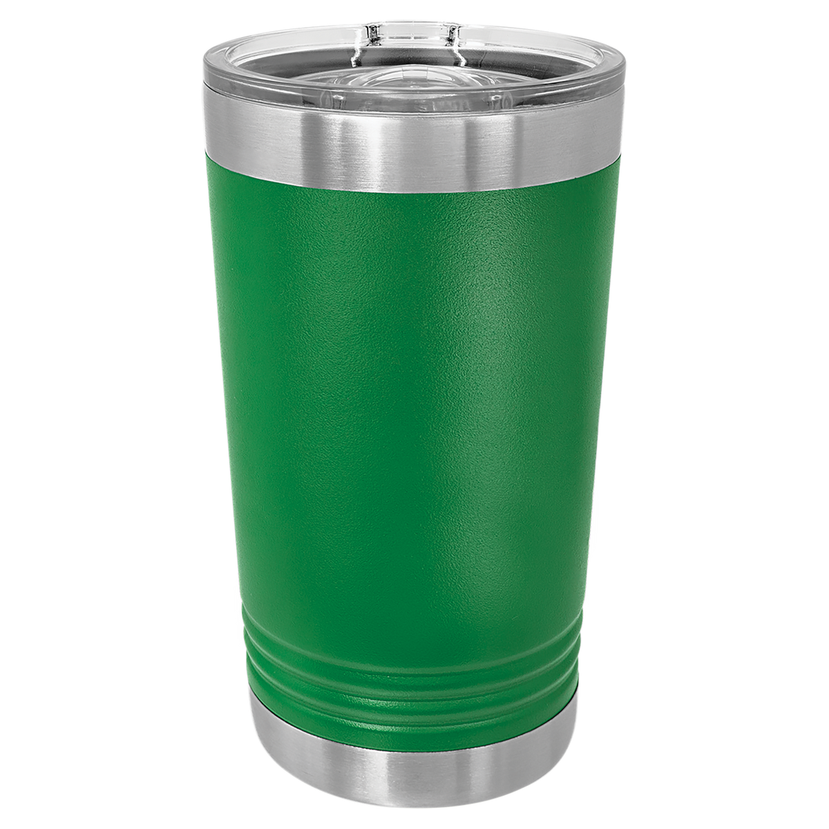 Green with Silver Engraving 16 Oz Pint Tumbler - Laser Engraved Drinkware