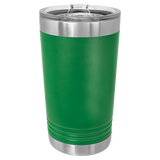 Green with Silver Engraving 16 Oz Pint Tumbler - Laser Engraved Drinkware