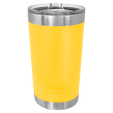 Yellow with Silver Engraving 16 Oz Pint Tumbler - Laser Engraved Drinkware