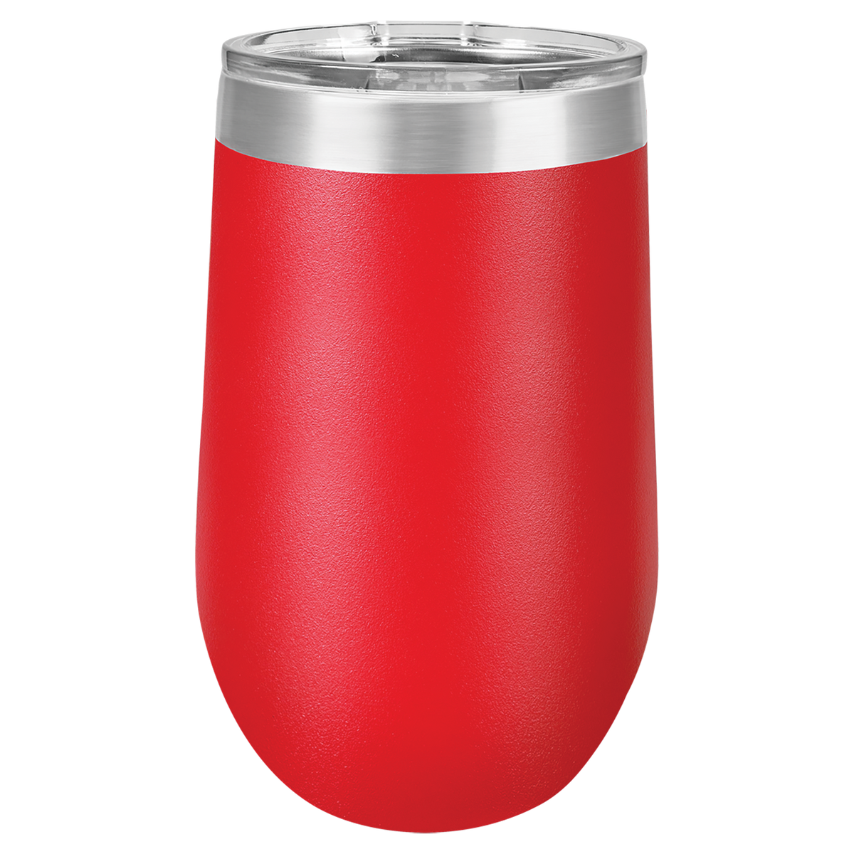 Red with Silver Engraving 16 Oz Stemless Tumbler - Laser Engraved Drinkware
