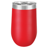 Red with Silver Engraving 16 Oz Stemless Tumbler - Laser Engraved Drinkware
