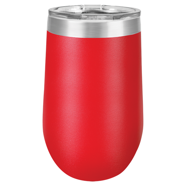 Red with Silver Engraving 16 Oz Stemless Tumbler - Laser Engraved Drinkware