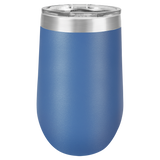 Blue with Silver Engraving 16 Oz Stemless Tumbler - Laser Engraved Drinkware