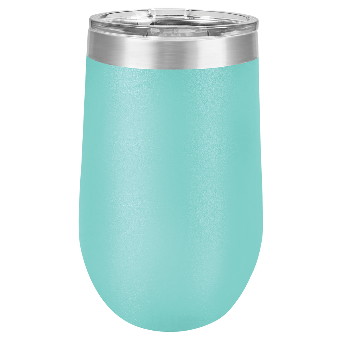 Teal with Silver Engraving 16 Oz Stemless Tumbler - Laser Engraved Drinkware