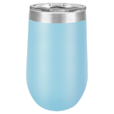Light Blue with Silver Engraving 16 Oz Stemless Tumbler - Laser Engraved Drinkware
