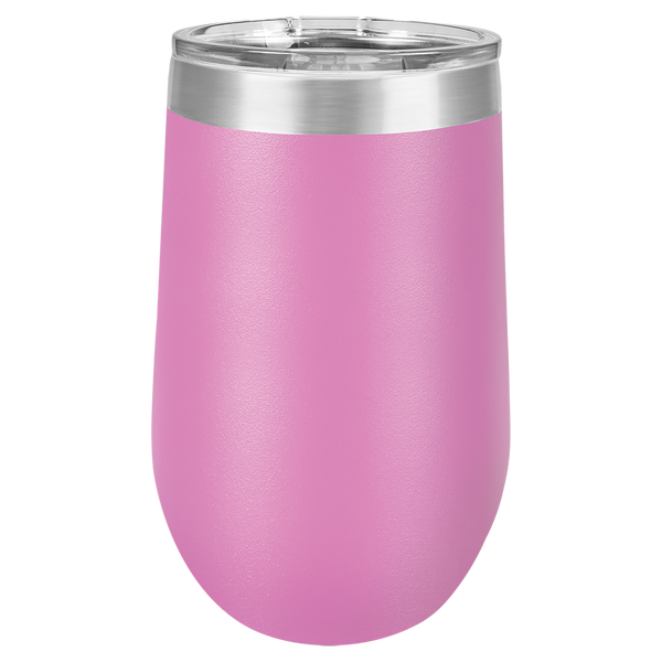 Light Purple with Silver Engraving 16 Oz Stemless Tumbler - Laser Engraved Drinkware