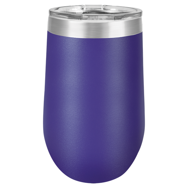 Purple with Silver Engraving 16 Oz Stemless Tumbler - Laser Engraved Drinkware