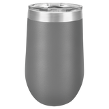 Dark Gray with Silver Engraving 16 Oz Stemless Tumbler - Laser Engraved Drinkware