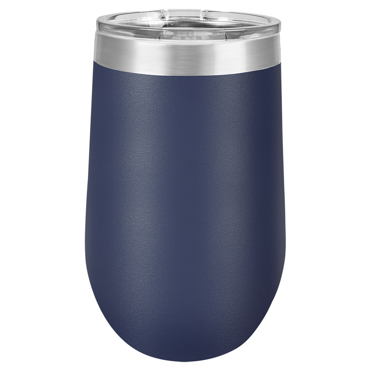 Navy Blue with Silver Engraving 16 Oz Stemless Tumbler - Laser Engraved Drinkware