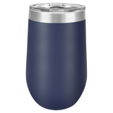 Navy Blue with Silver Engraving 16 Oz Stemless Tumbler - Laser Engraved Drinkware