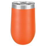Orange with Silver Engraving 16 Oz Stemless Tumbler - Laser Engraved Drinkware