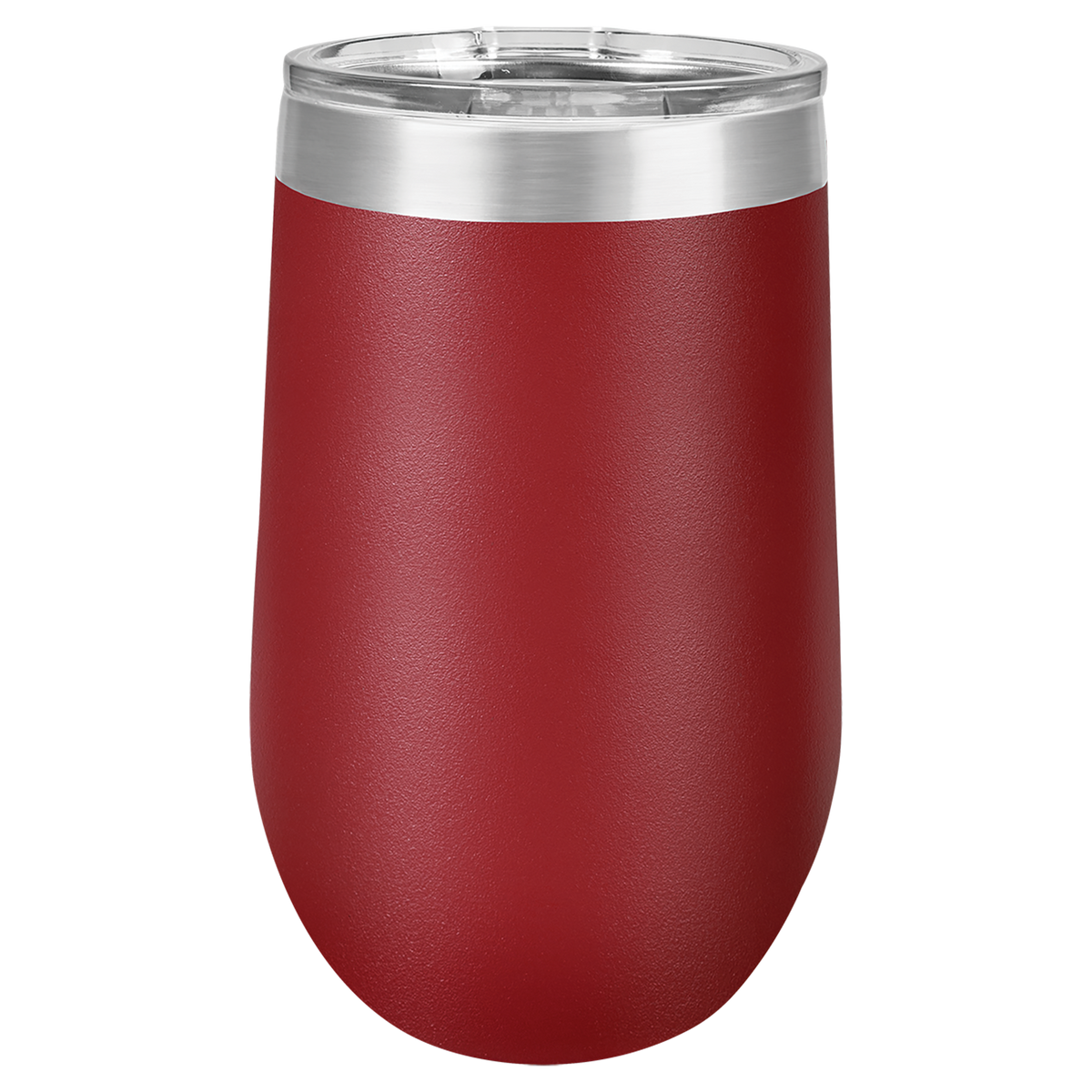 Maroon with Silver Engraving 16 Oz Stemless Tumbler - Laser Engraved Drinkware