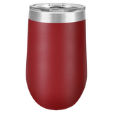 Maroon with Silver Engraving 16 Oz Stemless Tumbler - Laser Engraved Drinkware