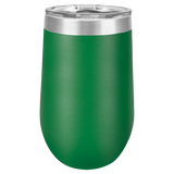Green with Silver Engraving 16 Oz Stemless Tumbler - Laser Engraved Drinkware