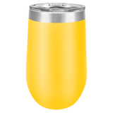 Yellow with Silver Engraving 16 Oz Stemless Tumbler - Laser Engraved Drinkware