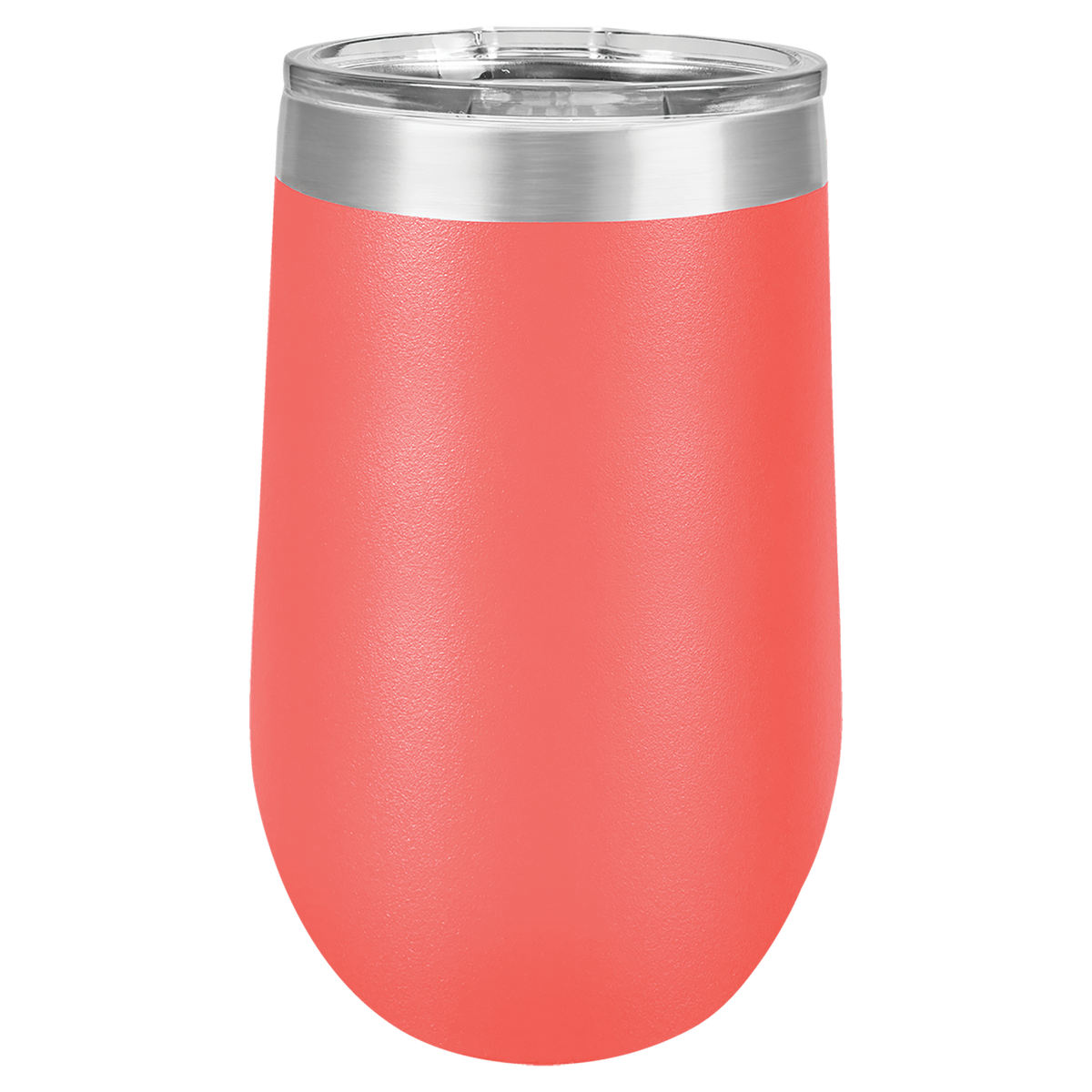 Coral with Silver Engraving 16 Oz Stemless Tumbler - Laser Engraved Drinkware