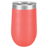 Coral with Silver Engraving 16 Oz Stemless Tumbler - Laser Engraved Drinkware