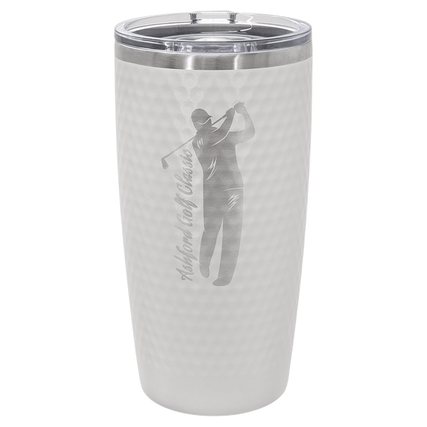 Polar Camel 20 oz. White Golf Tumbler with full dimples