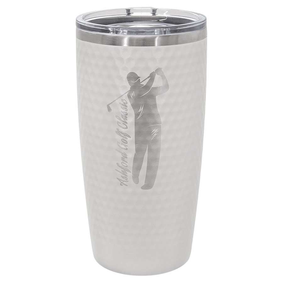 Polar Camel 20 oz. White Golf Tumbler with full dimples