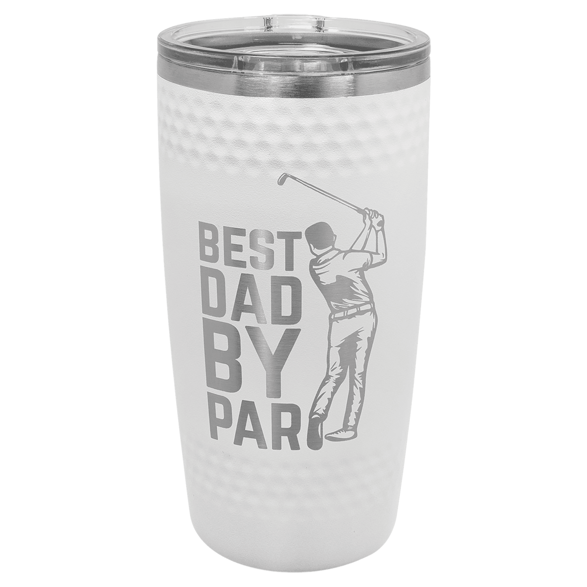 Polar Camel 20 oz. White Golf Tumbler with smooth center and dimples