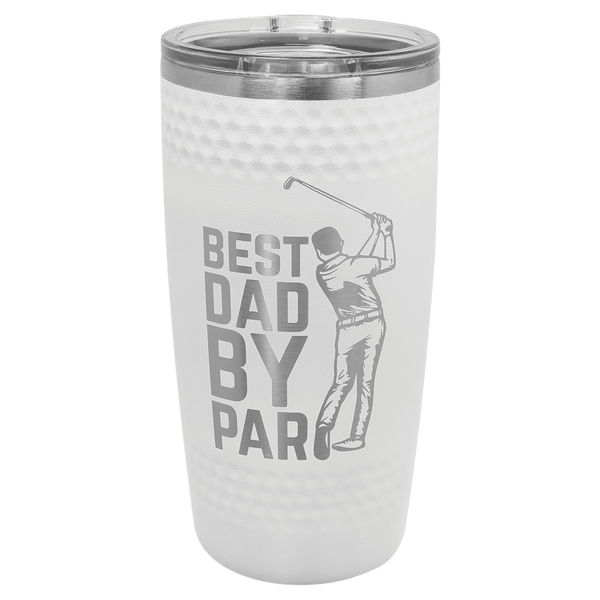 Polar Camel 20 oz. White Golf Tumbler with smooth center and dimples