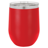 Red with Silver Engraving 12 oz. Stemless Wine Tumbler - Laser Engraved Drinkware