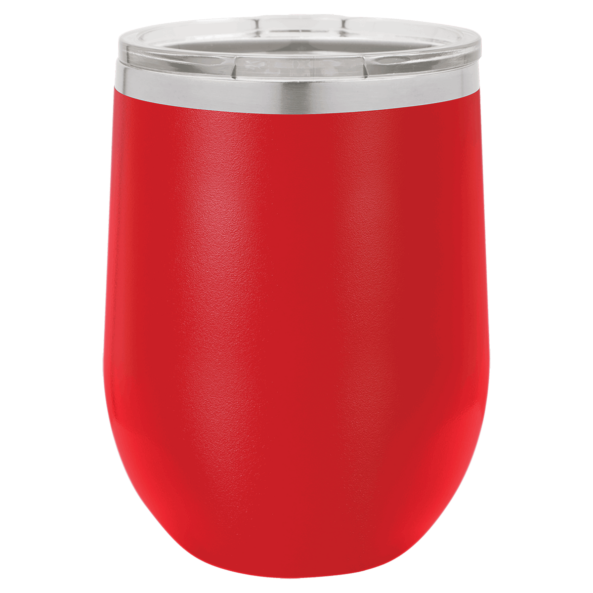 Red with Silver Engraving 12 oz. Stemless Wine Tumbler - Laser Engraved Drinkware