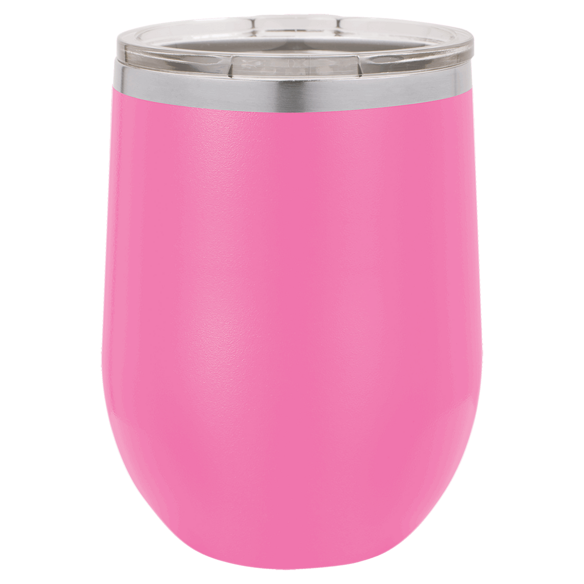Pink with Silver Engraving 12 oz. Stemless Wine Tumbler - Laser Engraved Drinkware