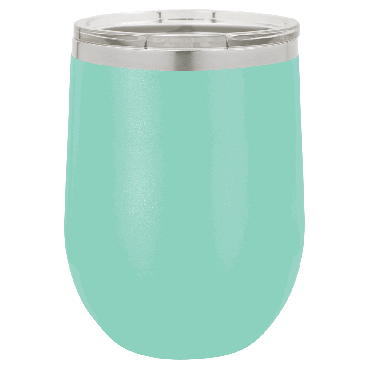 Teal with Silver Engraving 12 oz. Stemless Wine Tumbler - Laser Engraved Drinkware