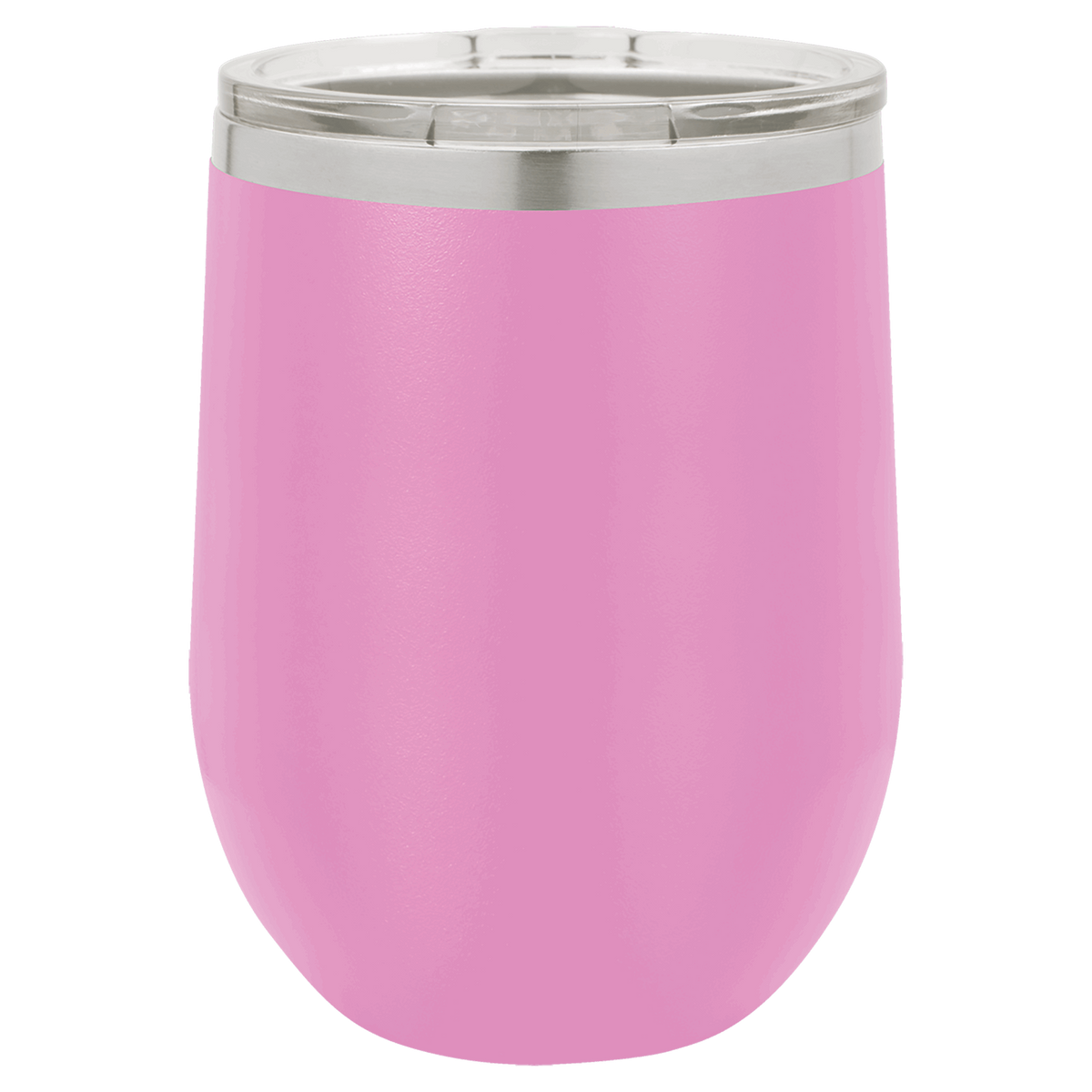 Light Purple with Silver Engraving 12 oz. Stemless Wine Tumbler - Laser Engraved Drinkware