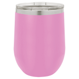 Light Purple with Silver Engraving 12 oz. Stemless Wine Tumbler - Laser Engraved Drinkware