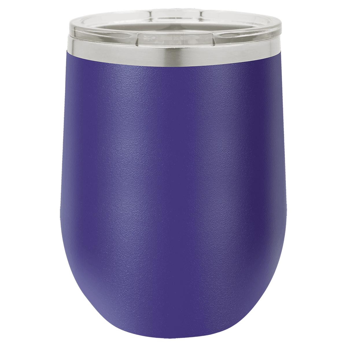 Purple with Silver Engraving 12 oz. Stemless Wine Tumbler - Laser Engraved Drinkware