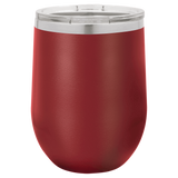 Maroon with Silver Engraving 12 oz. Stemless Wine Tumbler - Laser Engraved Drinkware