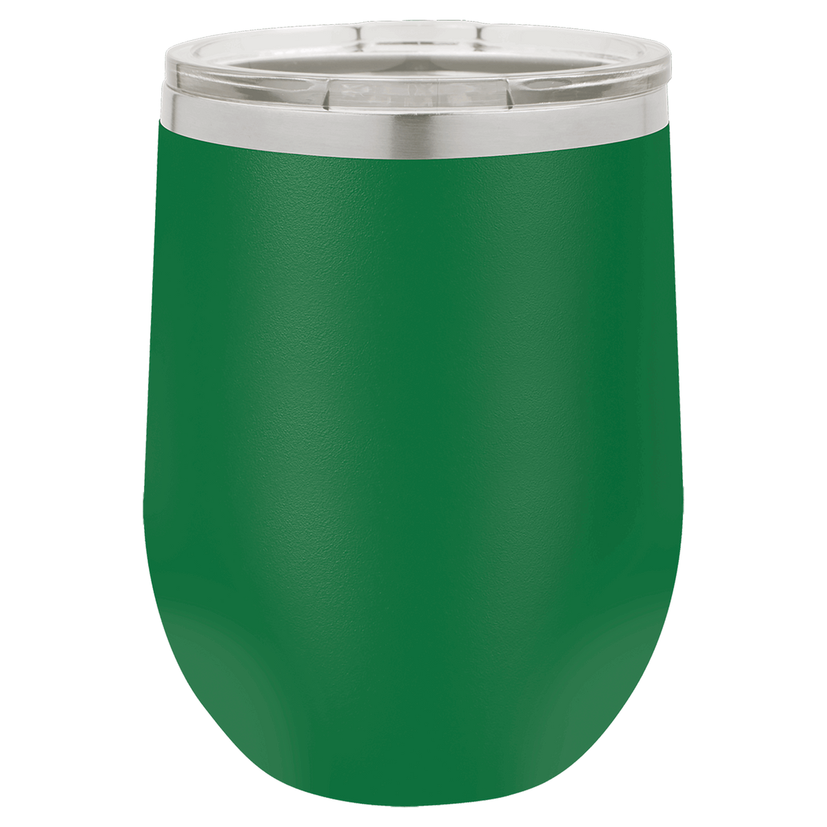 Green with Silver Engraving 12 oz. Stemless Wine Tumbler - Laser Engraved Drinkware
