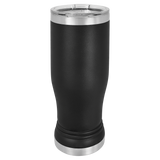Black with Silver Engraving 14 Oz Pilsner Tumbler - Laser Engraved Drinkware