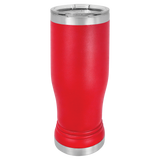 Red with Silver Engraving 14 Oz Pilsner Tumbler - Laser Engraved Drinkware