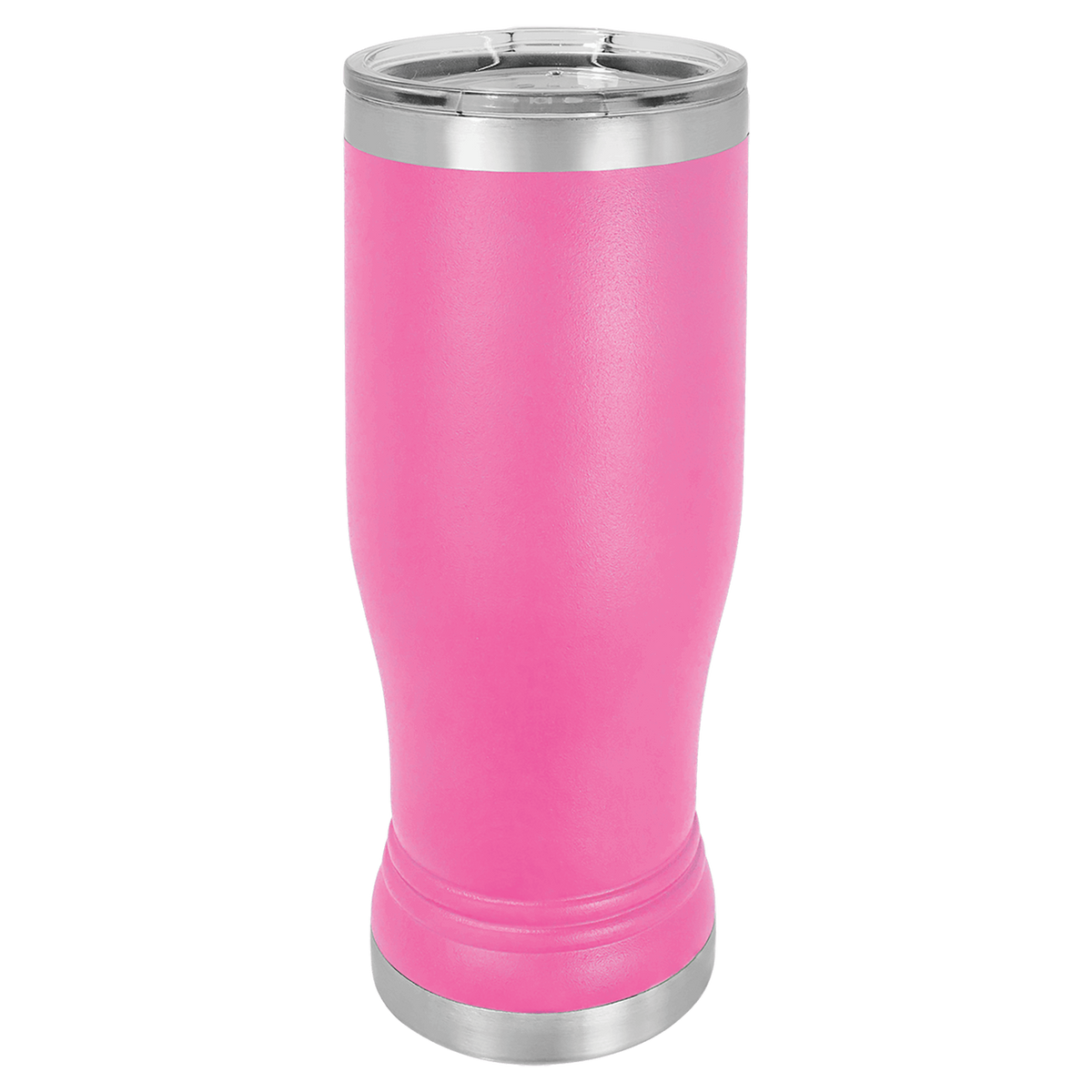 Pink with Silver Engraving 14 Oz Pilsner Tumbler - Laser Engraved Drinkware