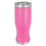 Pink with Silver Engraving 14 Oz Pilsner Tumbler - Laser Engraved Drinkware