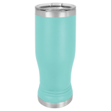 Teal with Silver Engraving 14 Oz Pilsner Tumbler - Laser Engraved Drinkware
