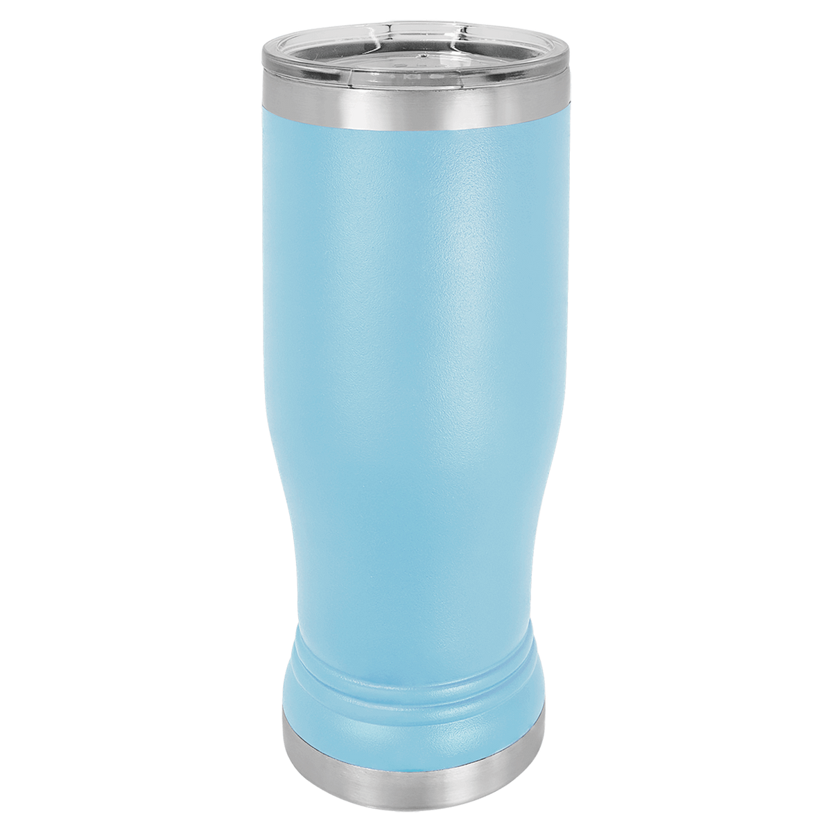 Light Blue with Silver Engraving 14 Oz Pilsner Tumbler - Laser Engraved Drinkware