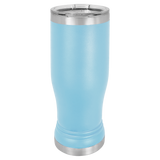 Light Blue with Silver Engraving 14 Oz Pilsner Tumbler - Laser Engraved Drinkware