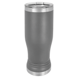 Dark Gray with Silver Engraving 14 Oz Pilsner Tumbler - Laser Engraved Drinkware