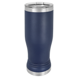Navy Blue with Silver Engraving 14 Oz Pilsner Tumbler - Laser Engraved Drinkware