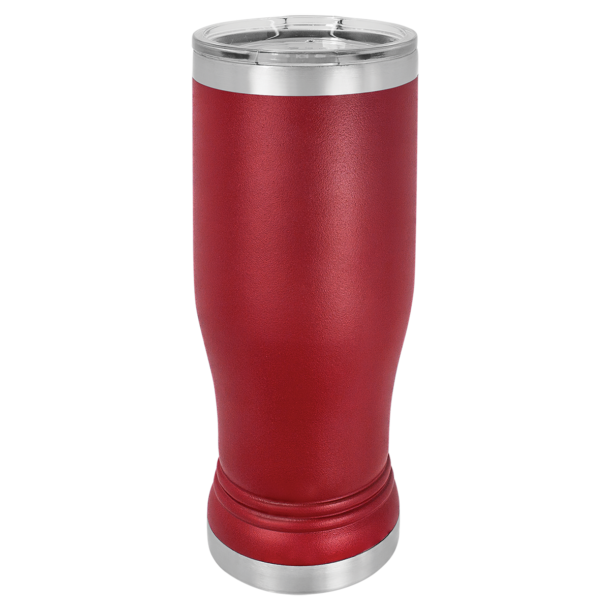 Maroon with Silver Engraving 14 Oz Pilsner Tumbler - Laser Engraved Drinkware